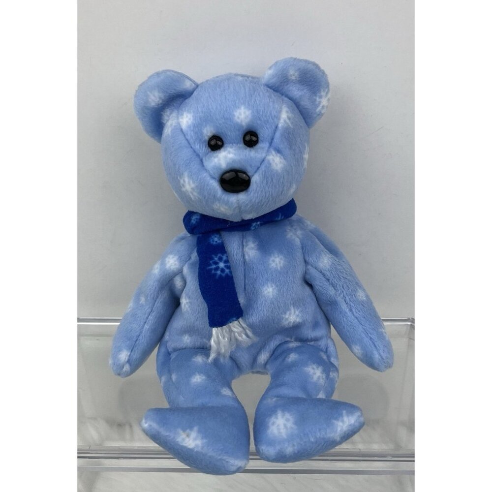 1999 Vintage Ty Beanie Baby Holiday Teddy Snowflake Retired Winter 90s